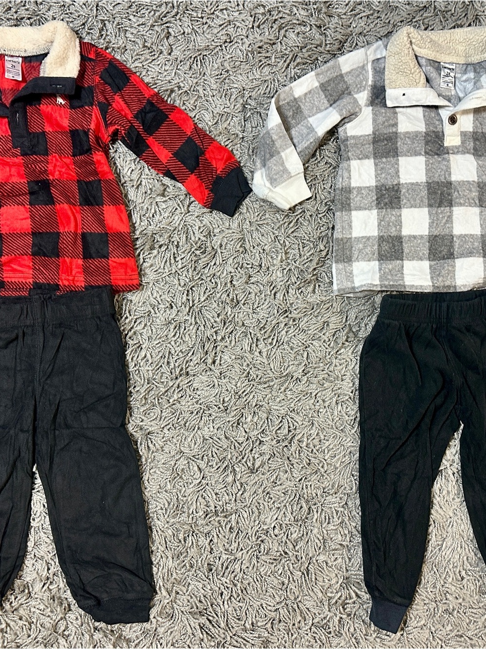 Carter's Red & Gray Buffalo Plaid Matching Sets